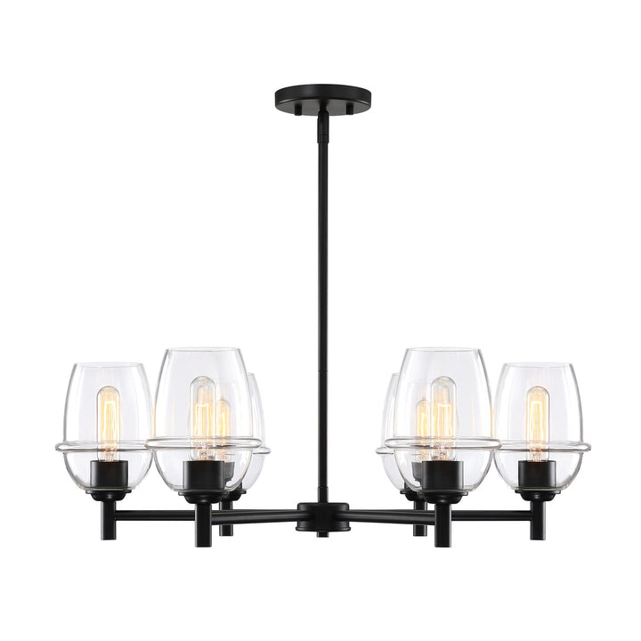 6-Light Matte Black Transitional Shaded Chandelier For Dining Rooms by Designers Fountain