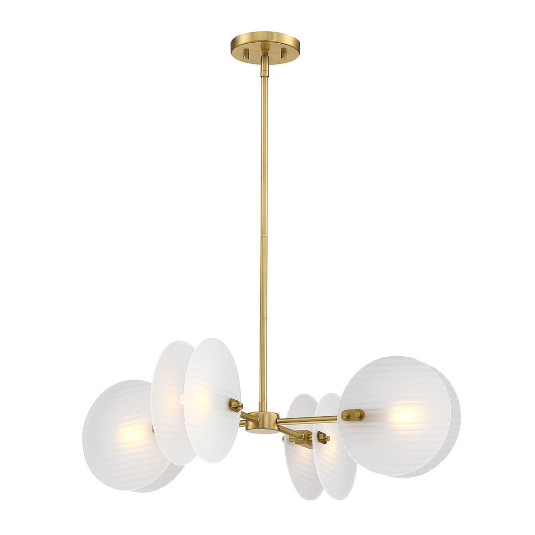 4-Light Brushed Gold Contemporary Geometric Chandelier For Dining Rooms