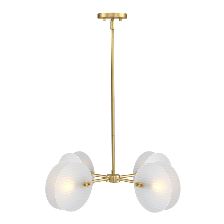 4-Light Brushed Gold Contemporary Geometric Chandelier For Dining Rooms