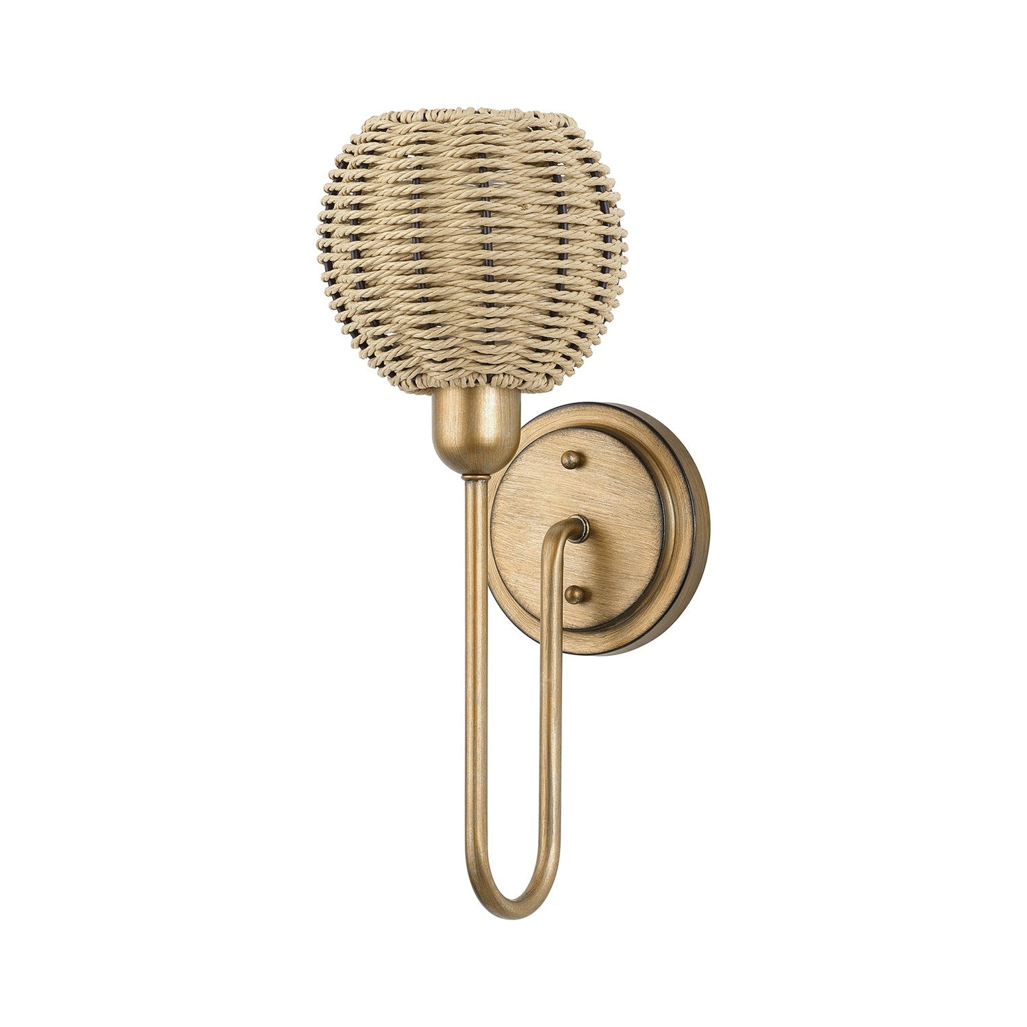 1 Light Antique Gold Leaf Single Sconce