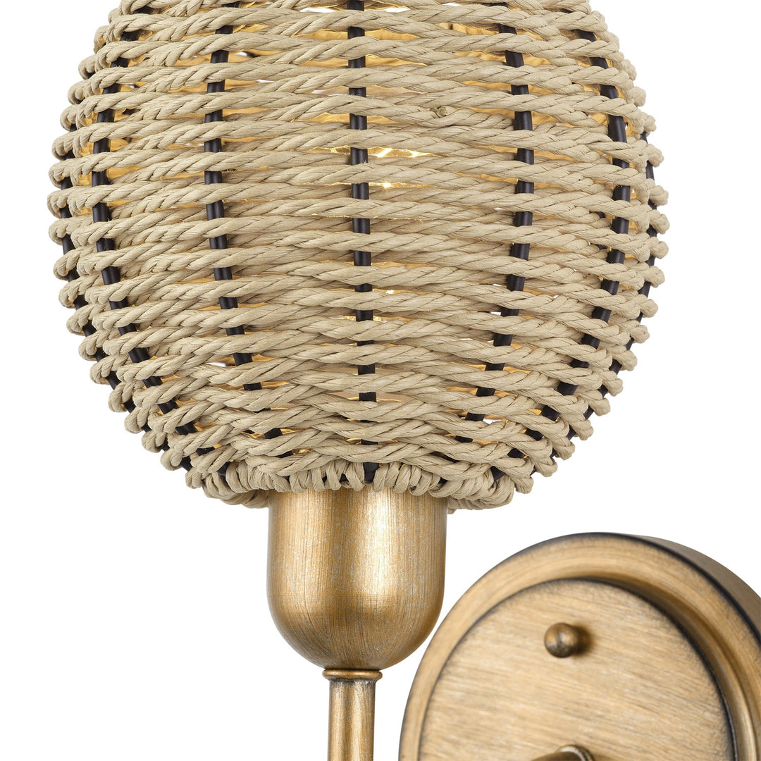 1 Light Antique Gold Leaf Single Sconce