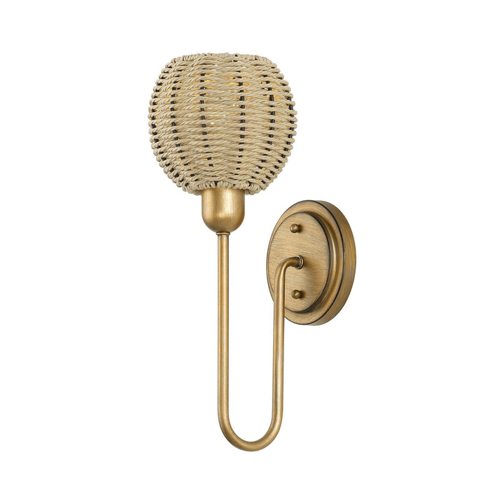 1 Light Antique Gold Leaf Single Sconce