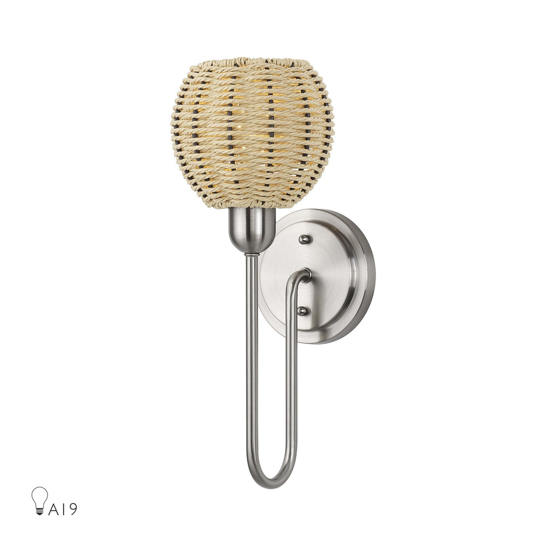 1 Light Brushed Nickel Single Sconce by Livex Lighting