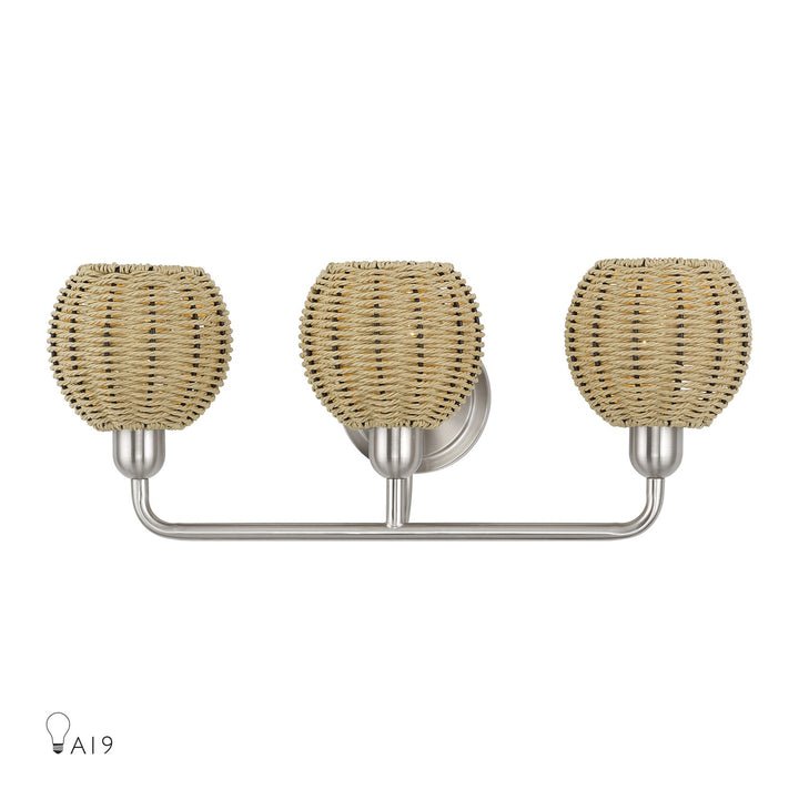 3 Light Brushed Nickel Vanity Sconce by Livex Lighting