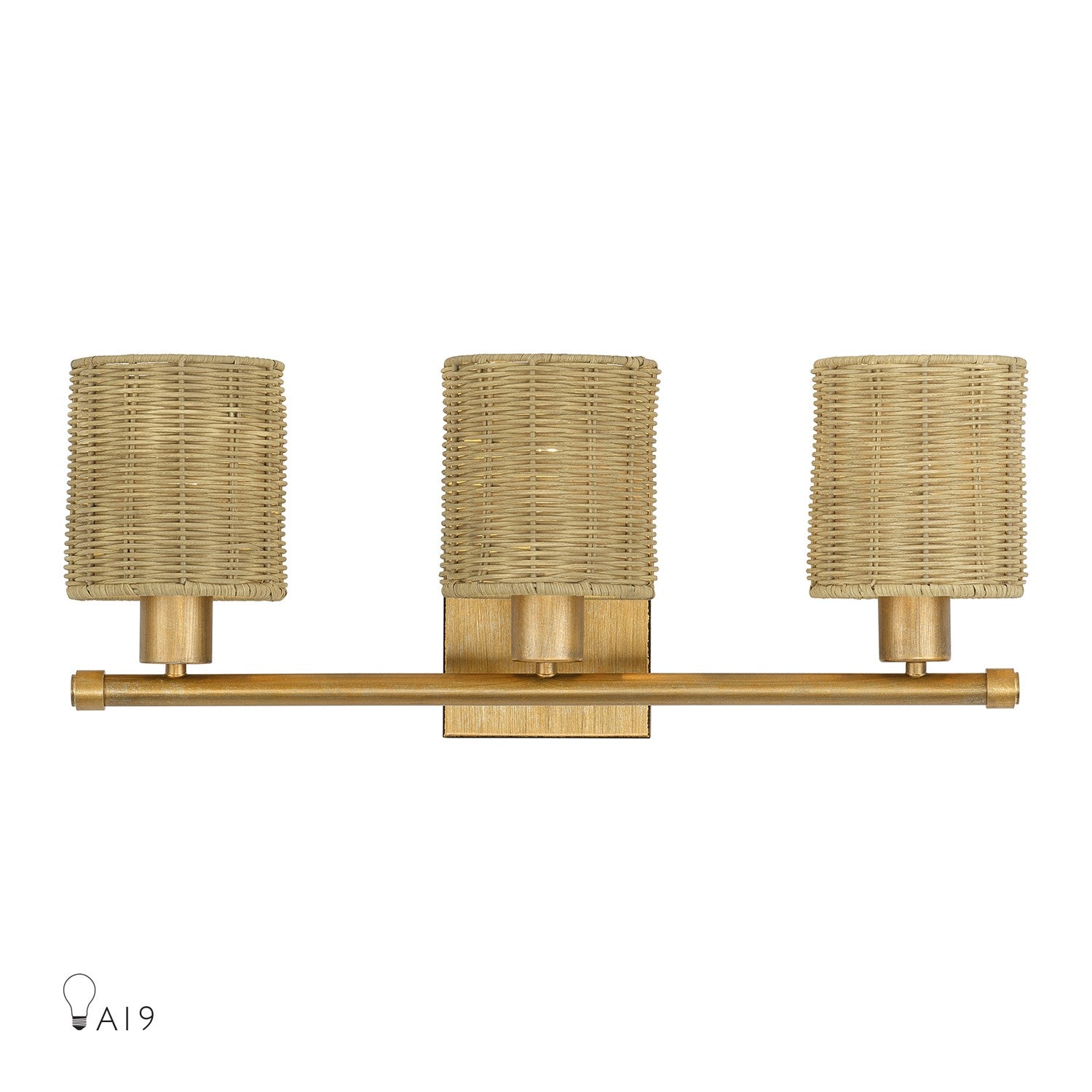 3 Light Antique Gold Leaf Vanity Sconce by Livex Lighting