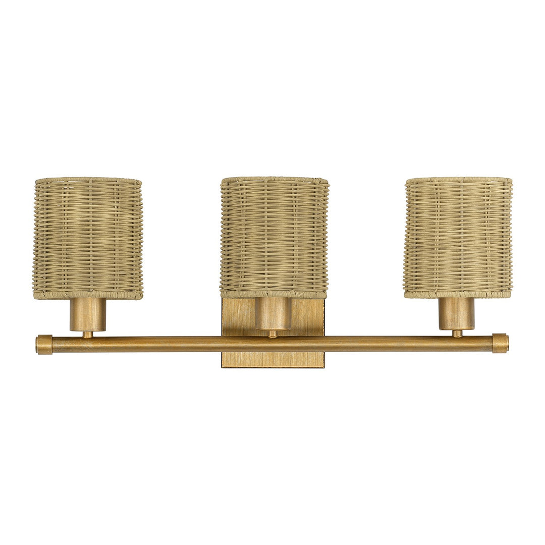 3 Light Antique Gold Leaf Vanity Sconce