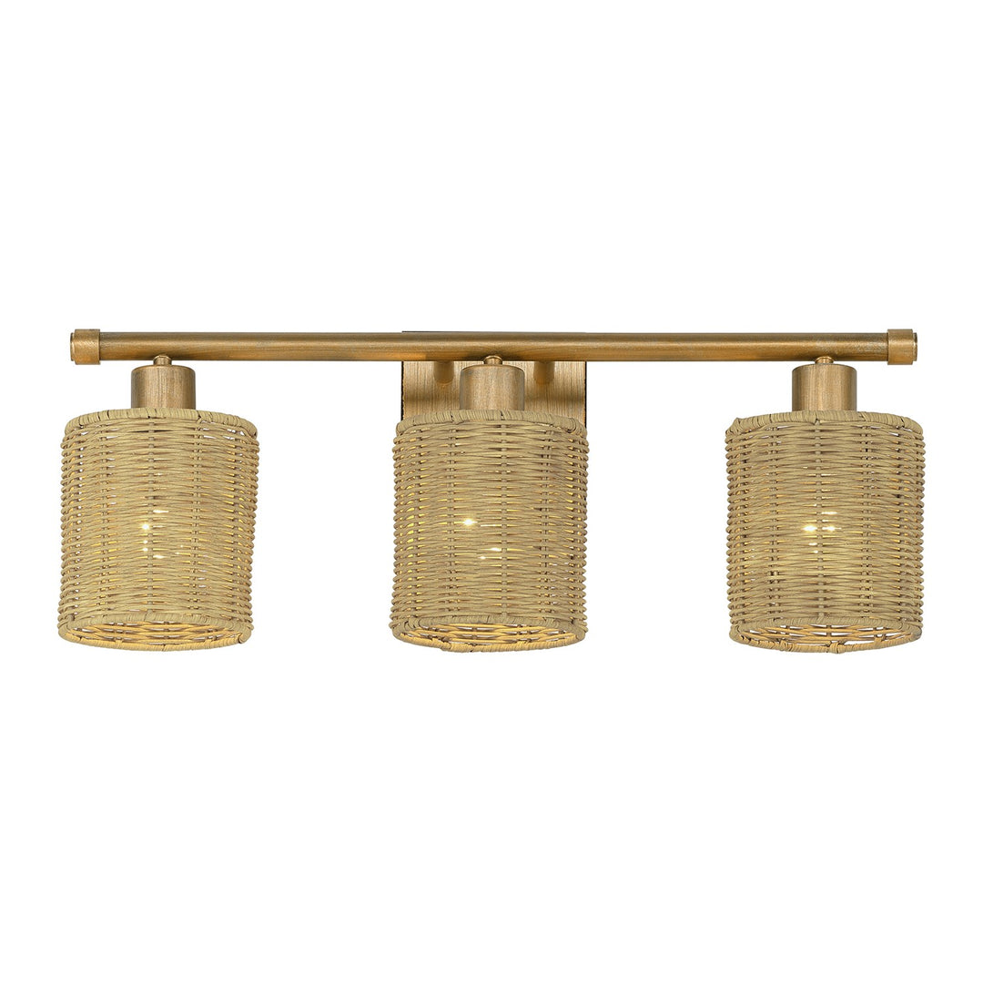 3 Light Antique Gold Leaf Vanity Sconce