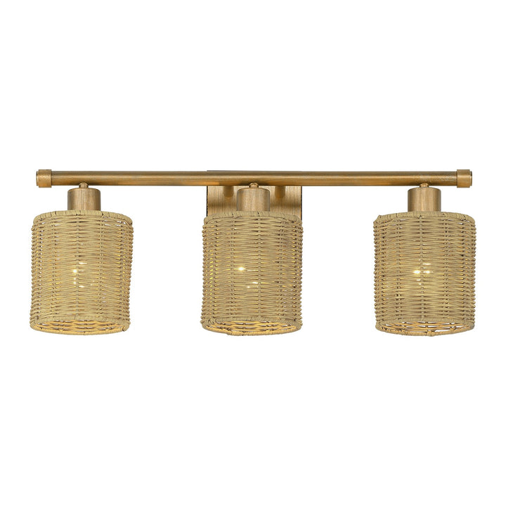 3 Light Antique Gold Leaf Vanity Sconce
