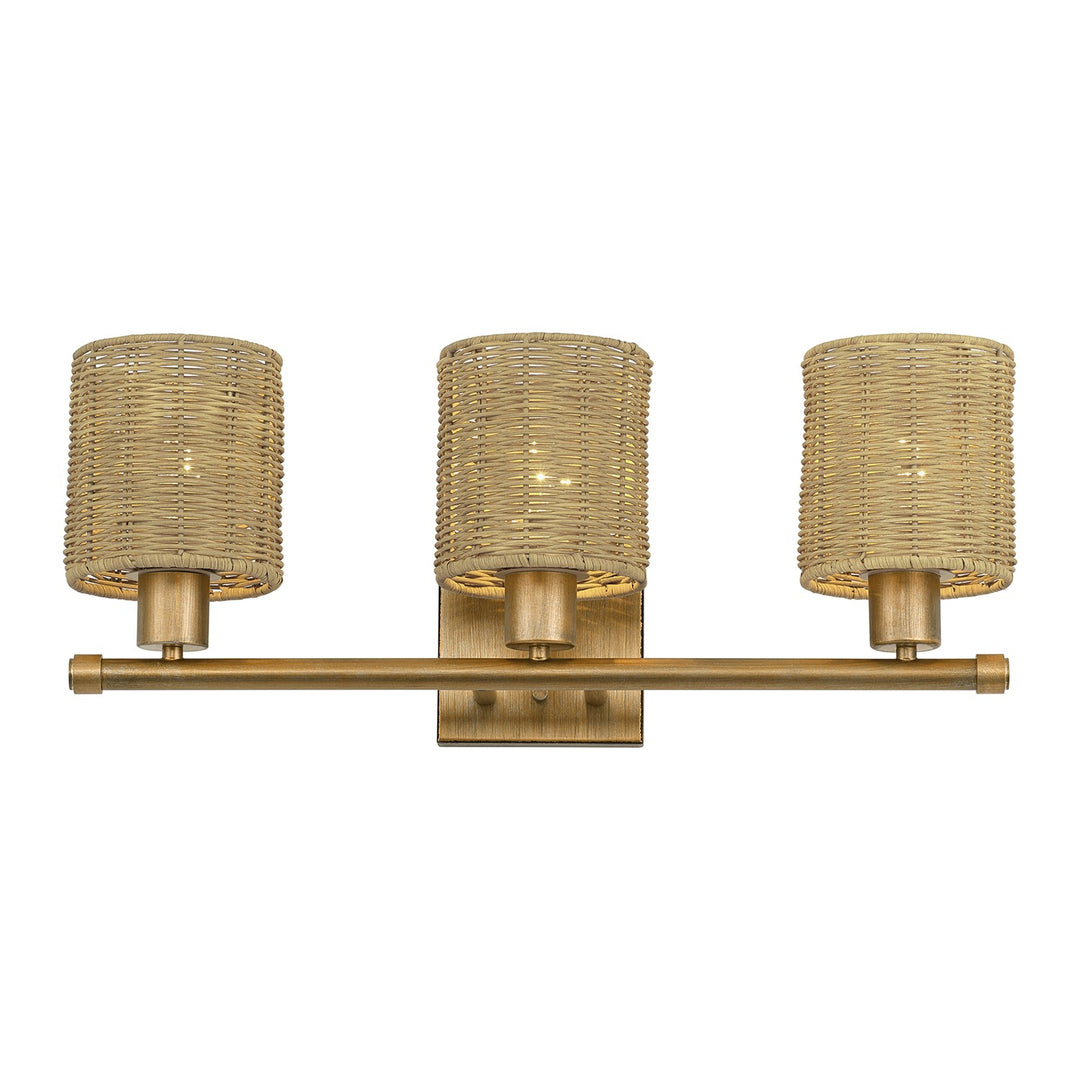 3 Light Antique Gold Leaf Vanity Sconce