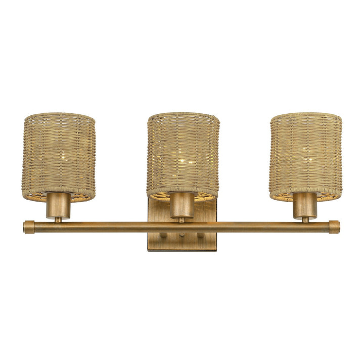 3 Light Antique Gold Leaf Vanity Sconce