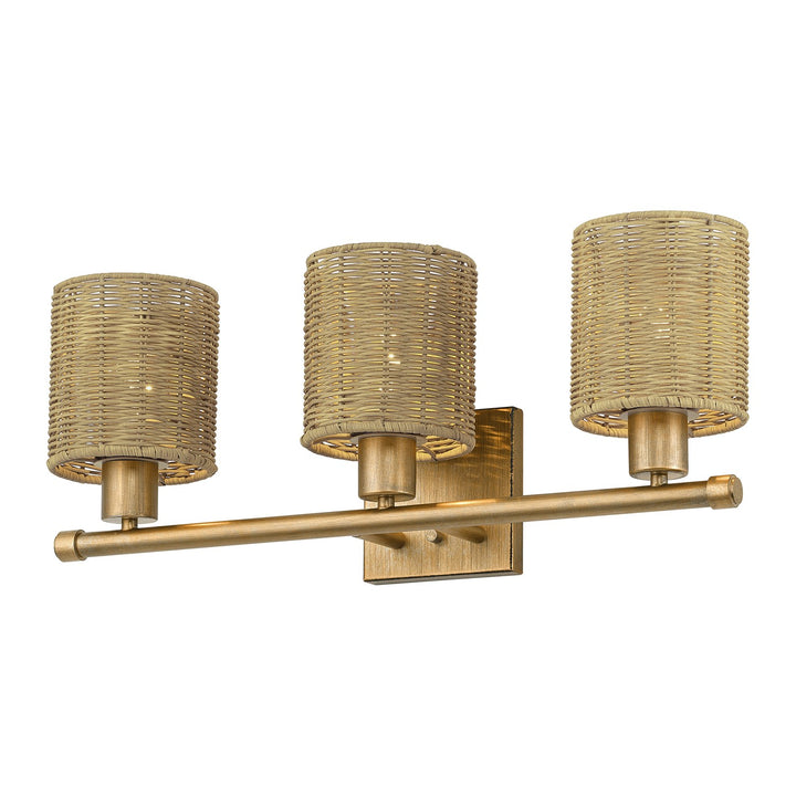 3 Light Antique Gold Leaf Vanity Sconce