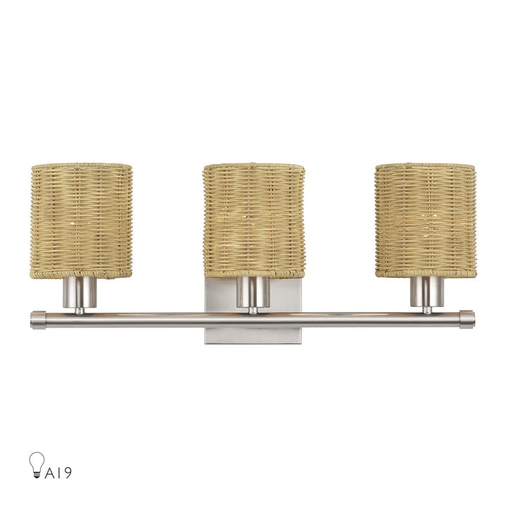 3 Light Brushed Nickel Vanity Sconce by Livex Lighting