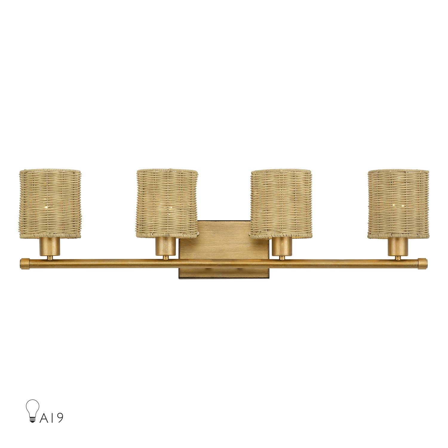 4 Light Antique Gold Leaf Large Vanity Sconce by Livex Lighting
