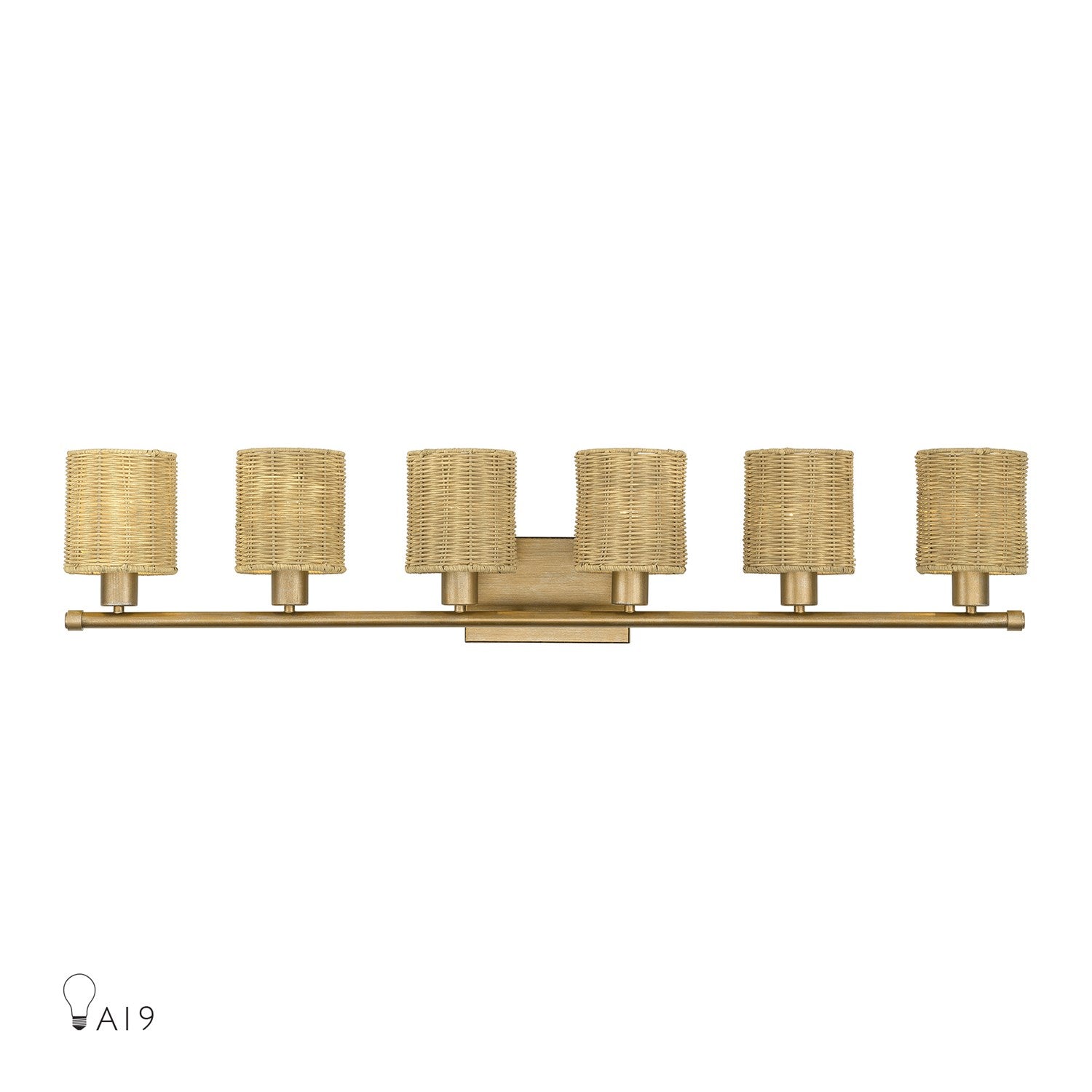 6 Light Antique Gold Leaf Extra Large Vanity Sconce by Livex Lighting