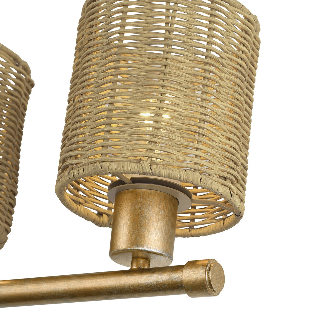 6 Light Antique Gold Leaf Extra Large Vanity Sconce