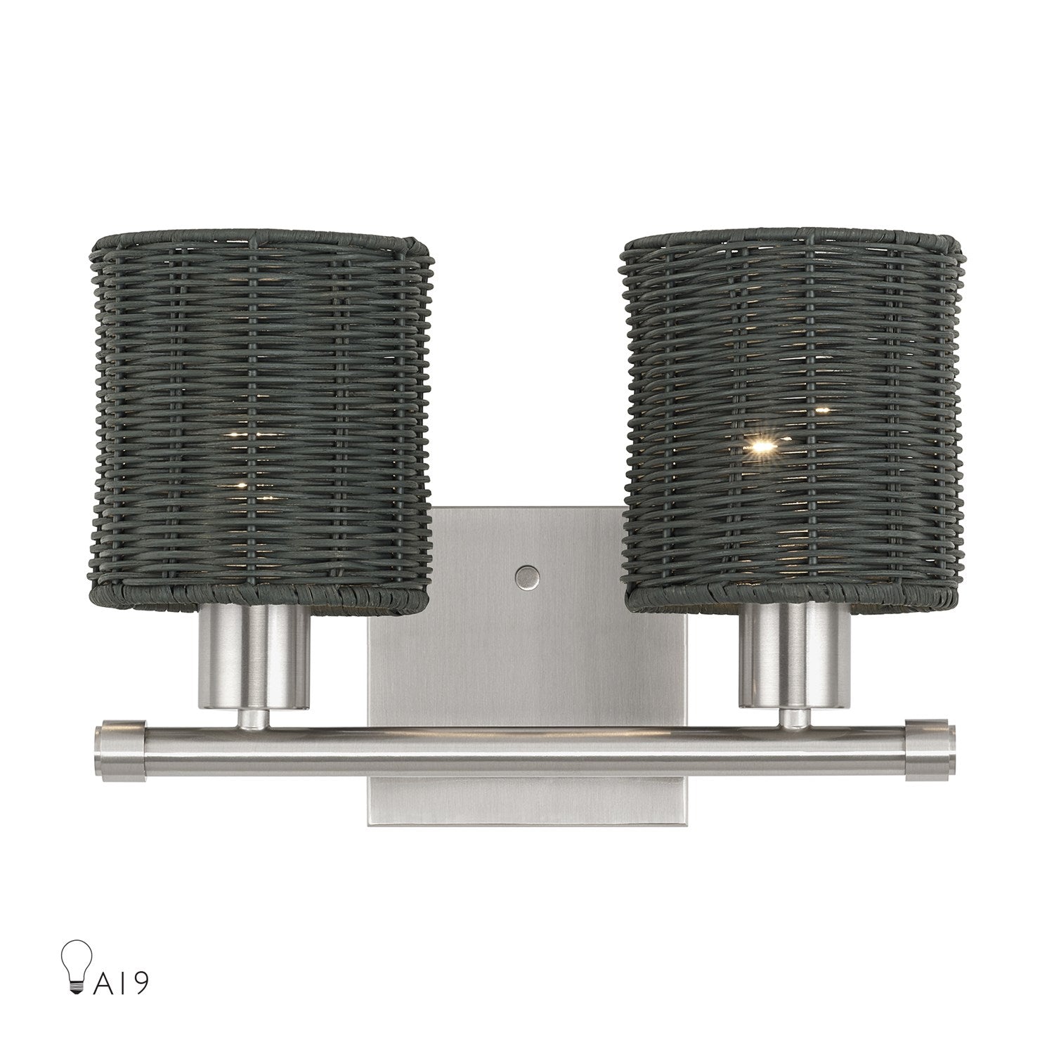 2 Light Brushed Nickel Vanity Sconce by Livex Lighting