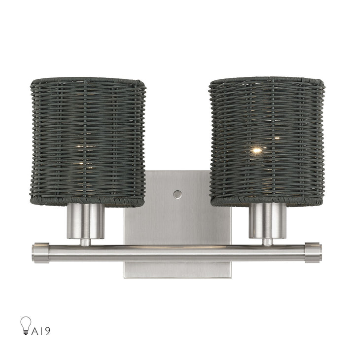 2 Light Brushed Nickel Vanity Sconce by Livex Lighting