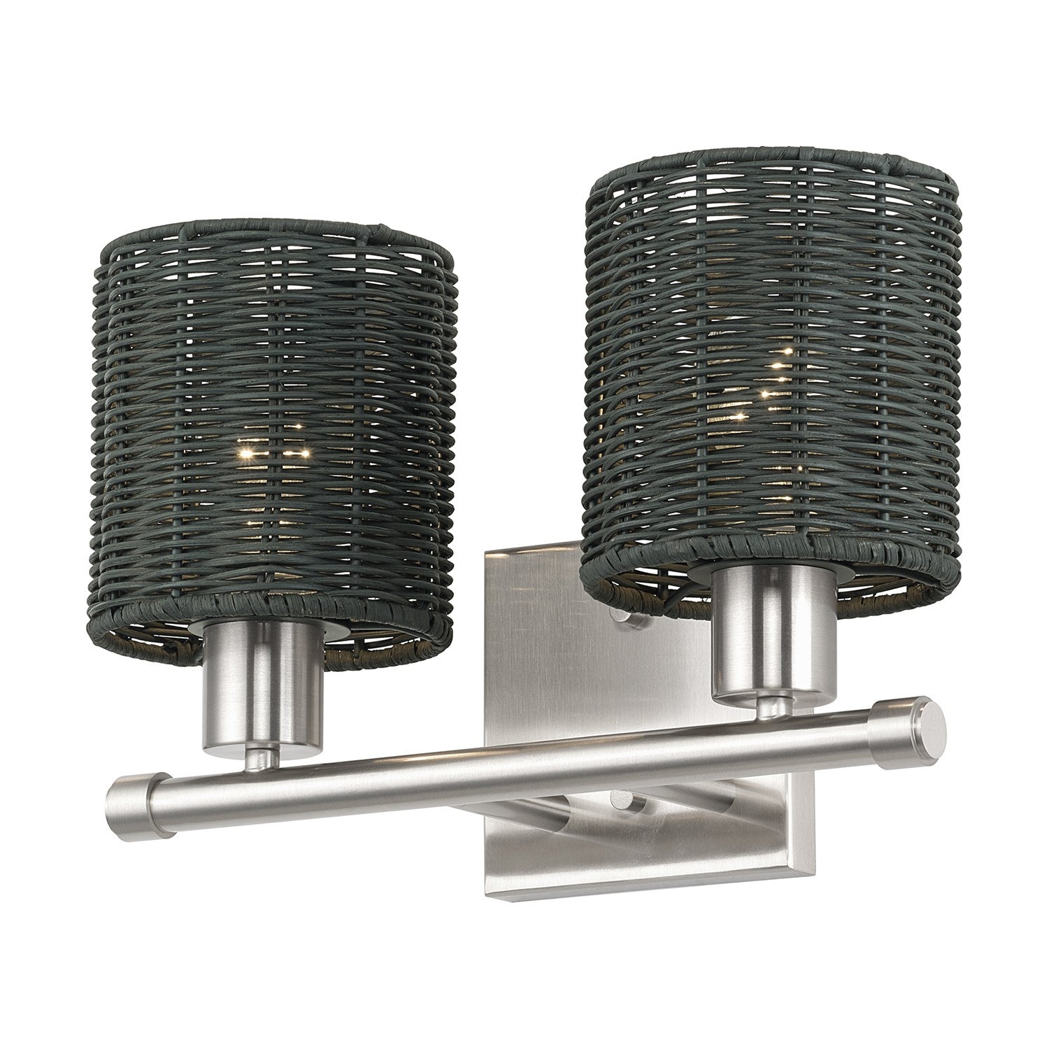 2 Light Brushed Nickel Vanity Sconce