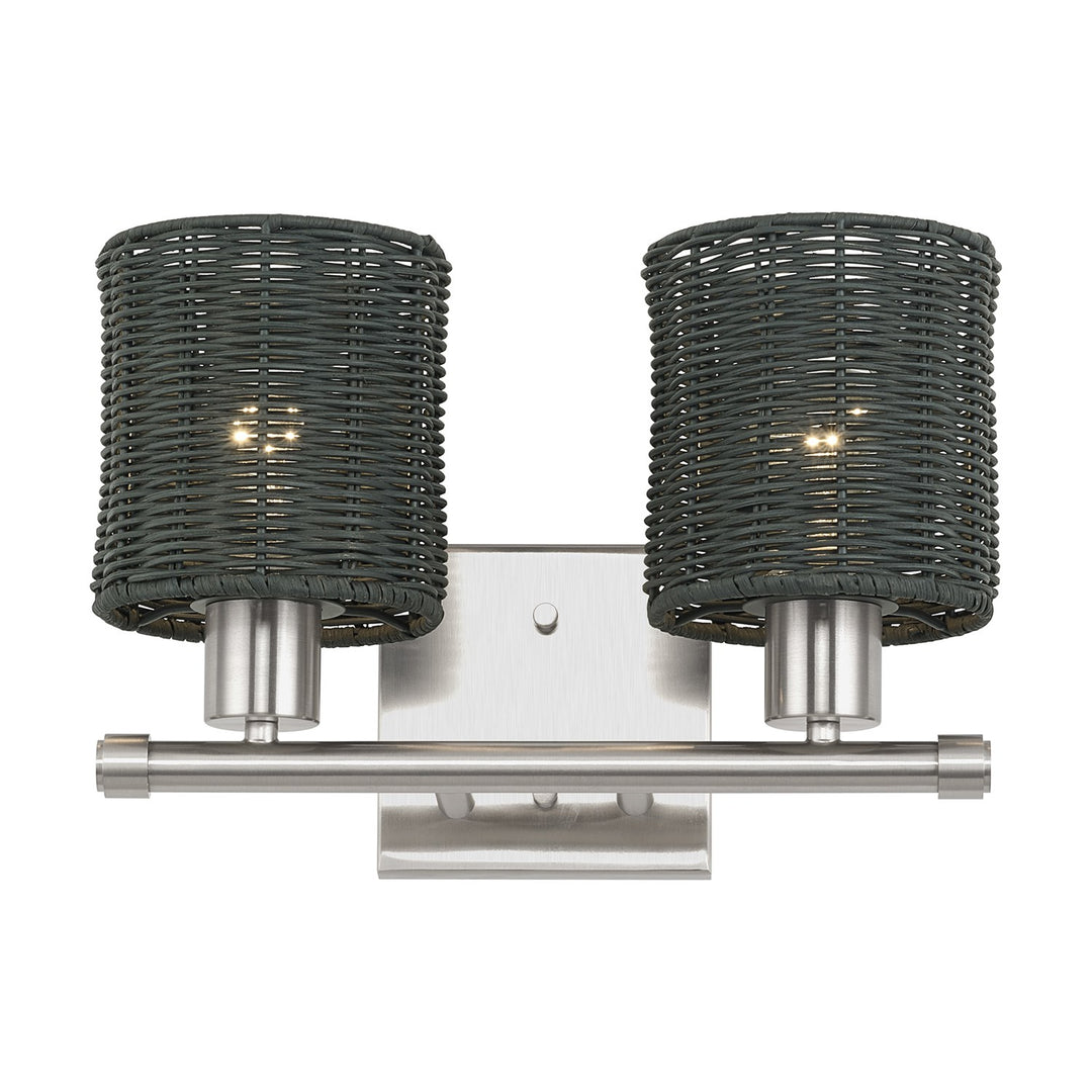 2 Light Brushed Nickel Vanity Sconce