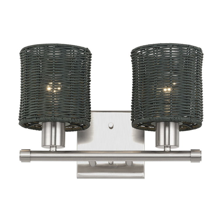 2 Light Brushed Nickel Vanity Sconce