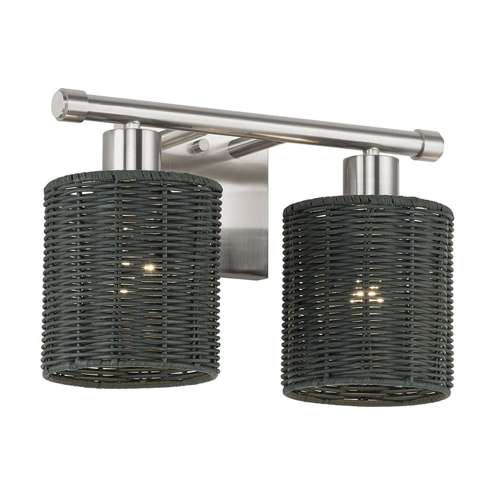2 Light Brushed Nickel Vanity Sconce