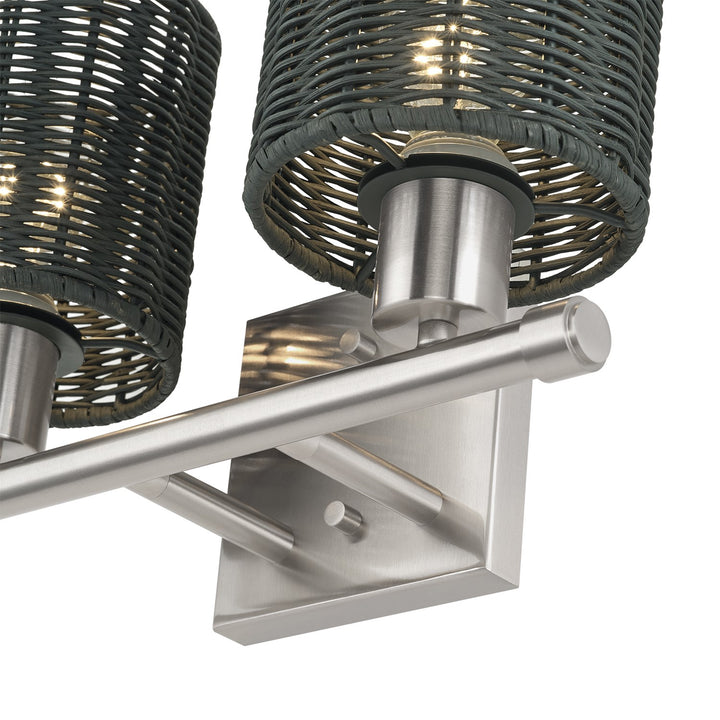 2 Light Brushed Nickel Vanity Sconce