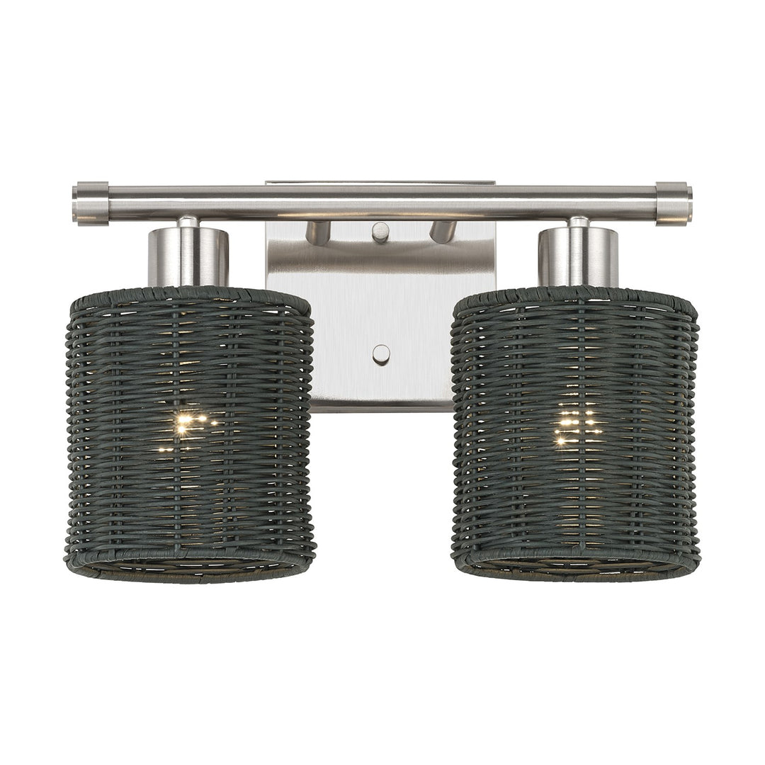 2 Light Brushed Nickel Vanity Sconce