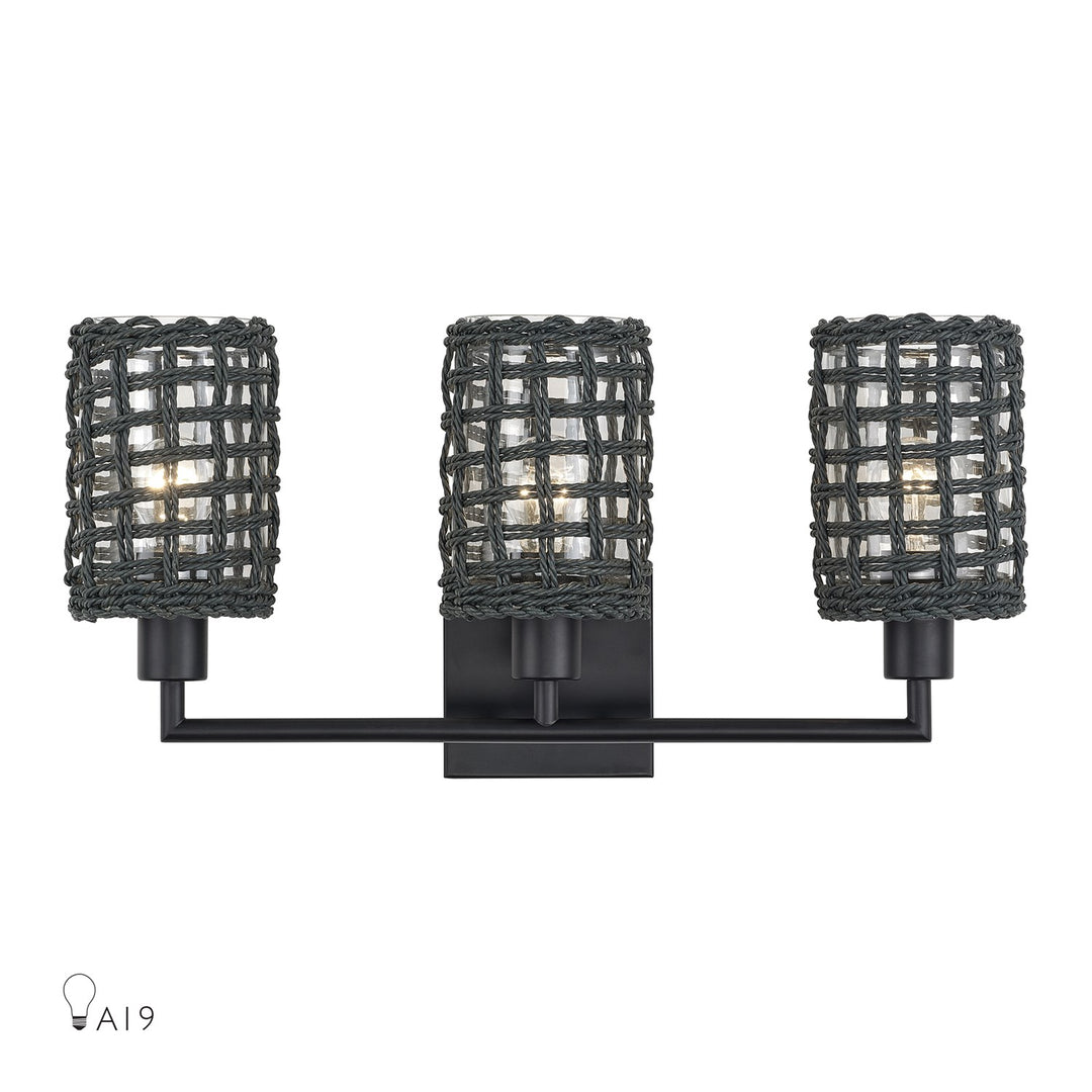 3 Light Black Vanity Sconce by Livex Lighting