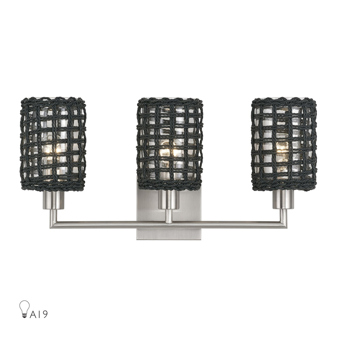3 Light Brushed Nickel Vanity Sconce by Livex Lighting