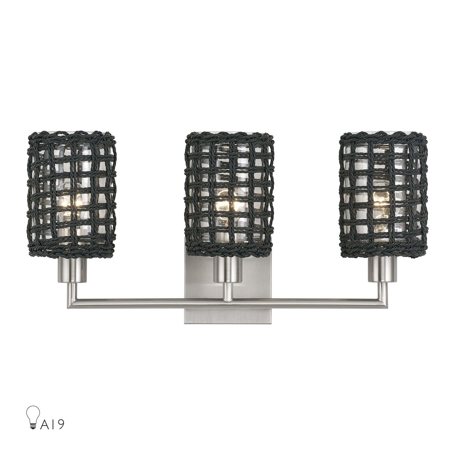 3 Light Brushed Nickel Vanity Sconce by Livex Lighting