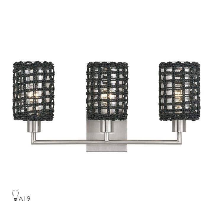 3 Light Brushed Nickel Vanity Sconce by Livex Lighting