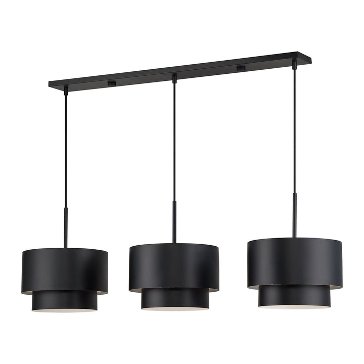 3 Light Black Extra Large Linear Chandelier
