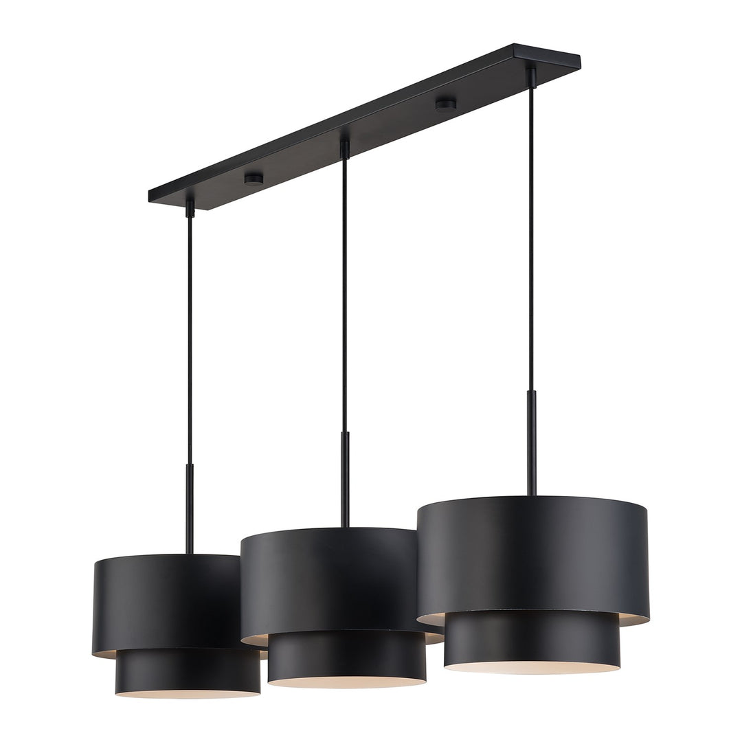 3 Light Black Extra Large Linear Chandelier