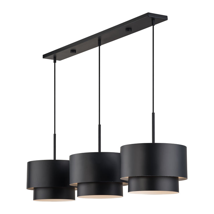 3 Light Black Extra Large Linear Chandelier