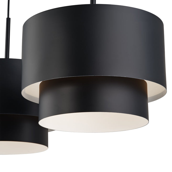 3 Light Black Extra Large Linear Chandelier