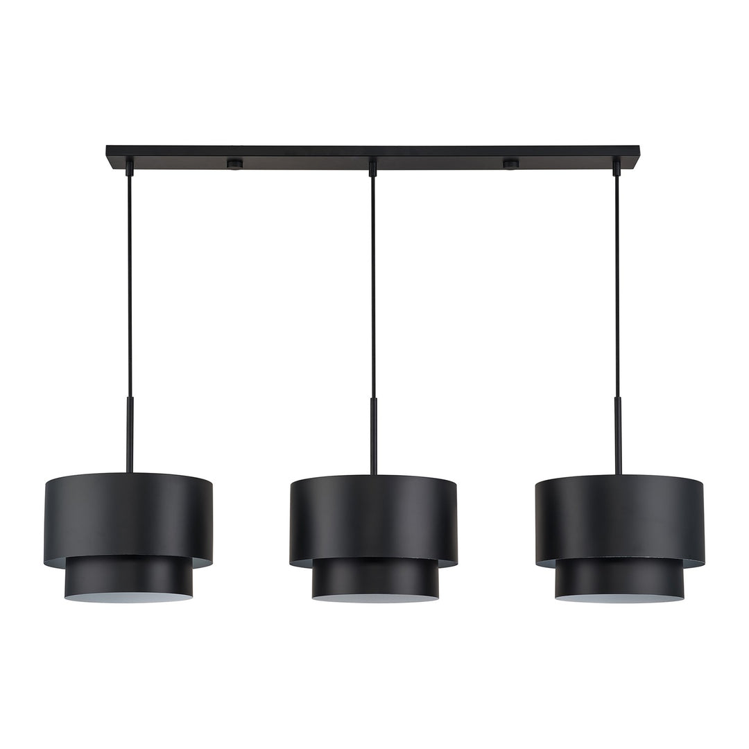 3 Light Black Extra Large Linear Chandelier