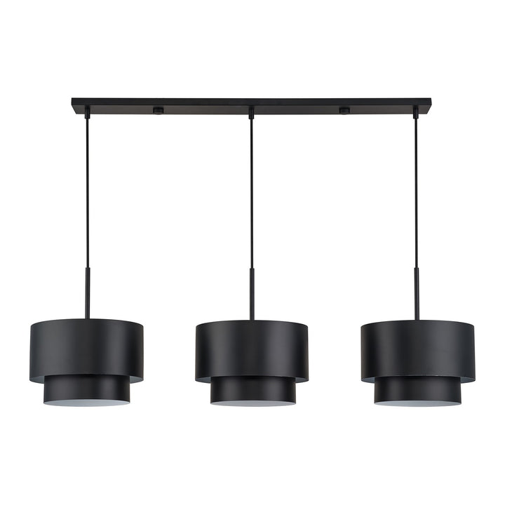 3 Light Black Extra Large Linear Chandelier