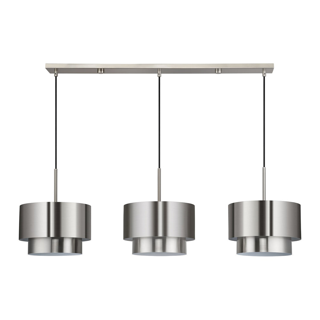 3 Light Brushed Nickel Extra Large Linear Chandelier