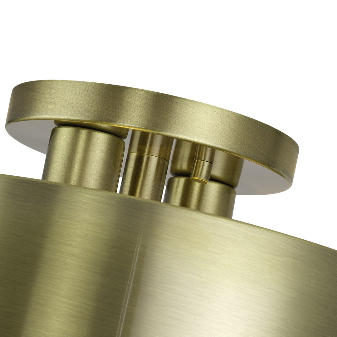 2 Light Antique Brass Medium Semi-Flush