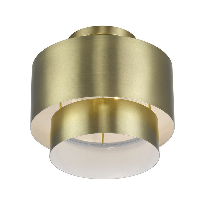 2 Light Antique Brass Medium Semi-Flush