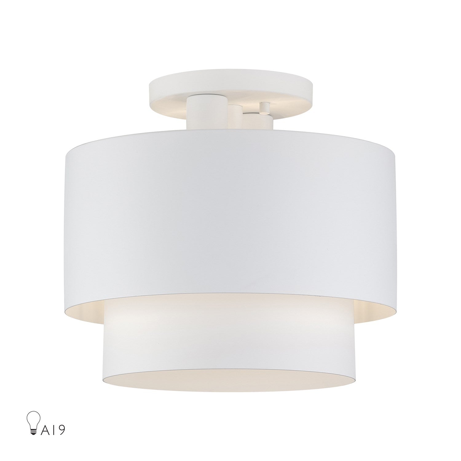 2 Light White Medium Semi-Flush by Livex Lighting
