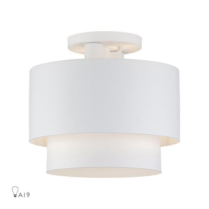 2 Light White Medium Semi-Flush by Livex Lighting