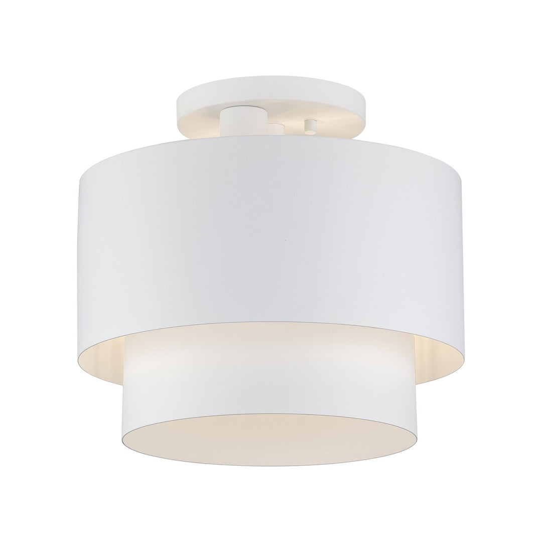 2 Light White Medium Semi-Flush