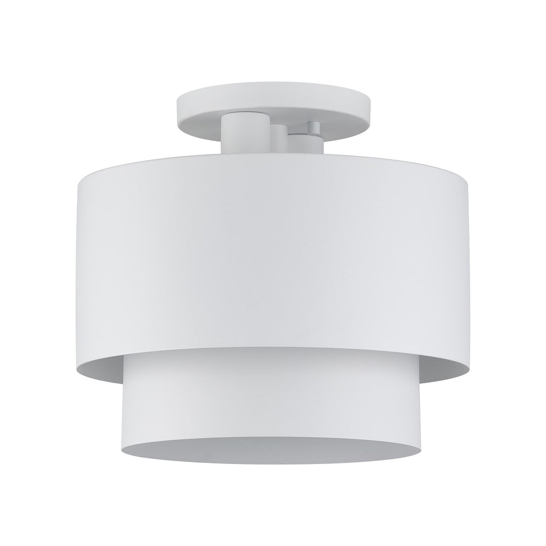 2 Light White Medium Semi-Flush
