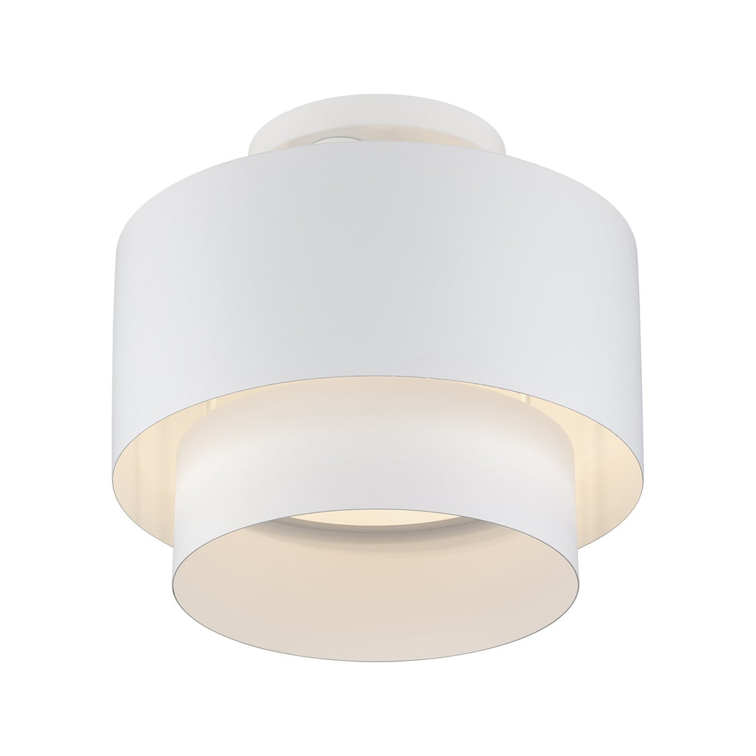 2 Light White Medium Semi-Flush