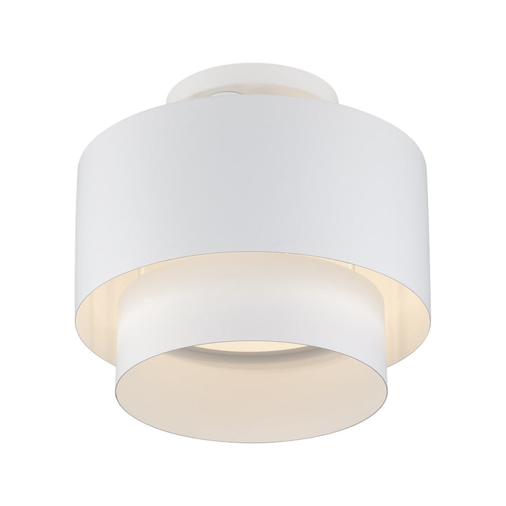 2 Light White Medium Semi-Flush