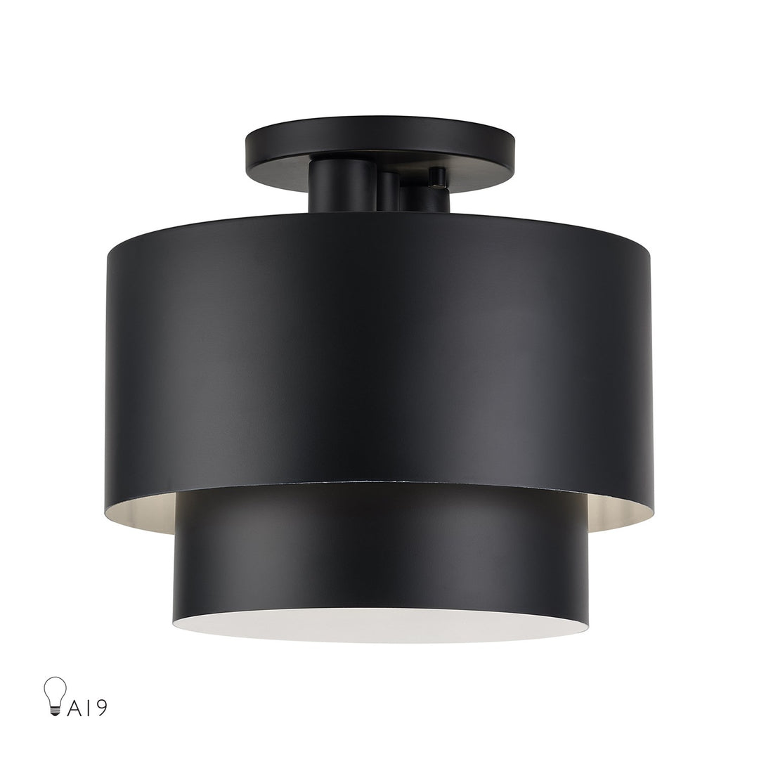 2 Light Black Medium Semi-Flush by Livex Lighting