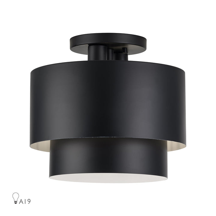 2 Light Black Medium Semi-Flush by Livex Lighting