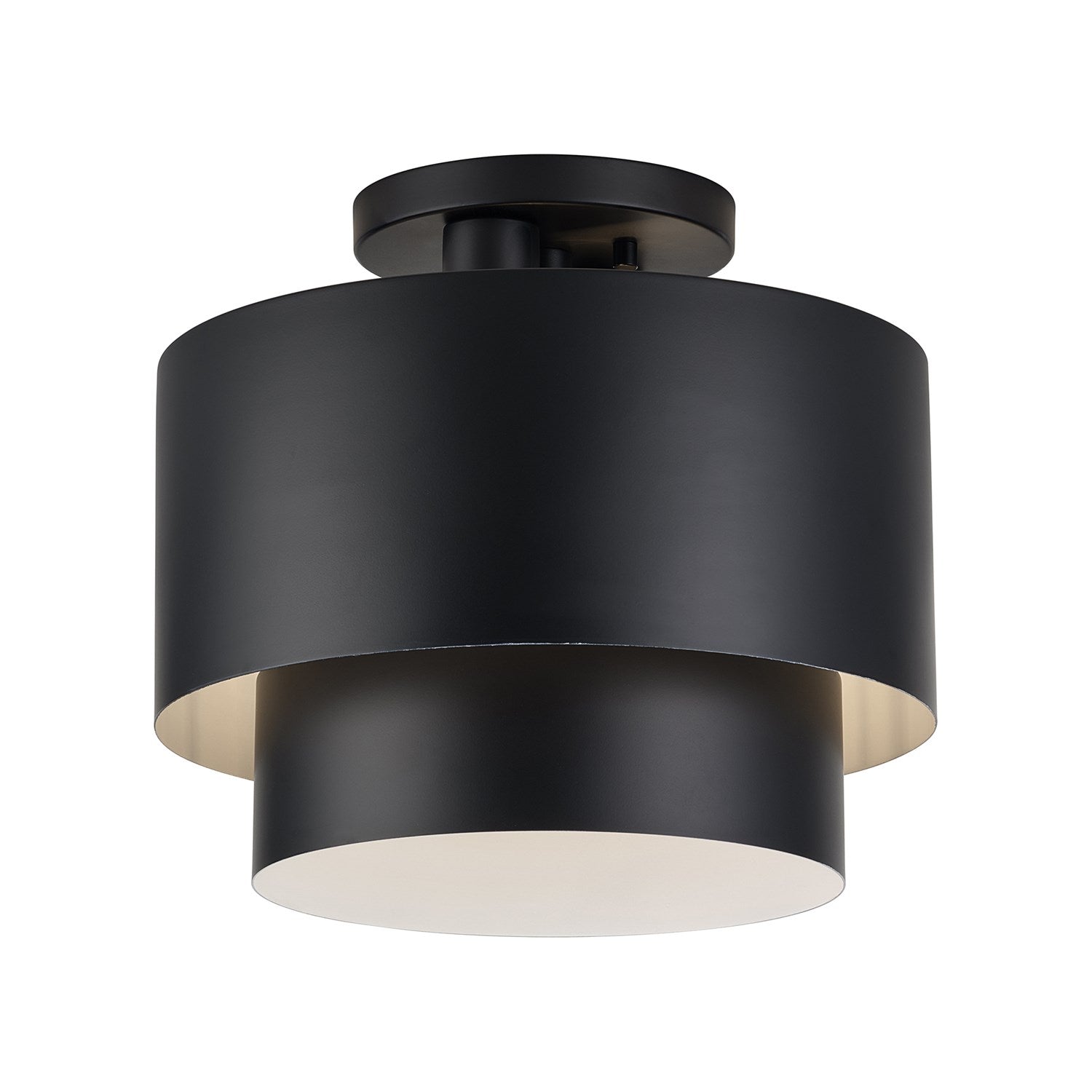 2 Light Black Medium Semi-Flush