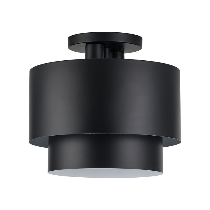 2 Light Black Medium Semi-Flush